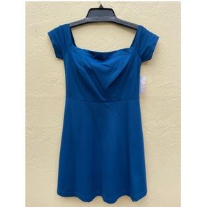 Teal color mini dress